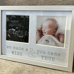 Sonogram & Newborn Photo “We Made a Wish & You Came True” Frame - 11x8
